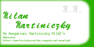 milan martiniczky business card